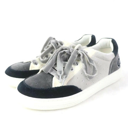 Chanel Black and White Lace-Up Sneakers Size