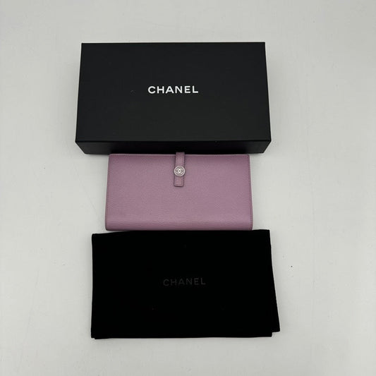Chanel Pink Leather Clutch Wristlet Box and Dust Bag Included