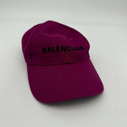 Balenciaga Canvas Peaked Cap in Burgundy
