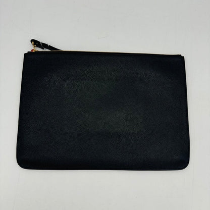 Balenciaga Black Leather Large Clutch Wristlet Bag