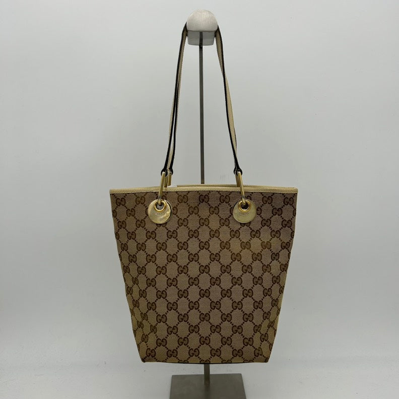 Gucci Beige Canvas Shoulder Bag Medium Size