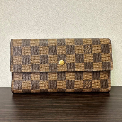 Louis Vuitton Damier Ébène Long Wallet in Brown - Style 4213