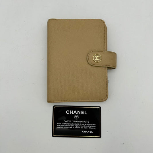 Chanel Beige Leather Clutch and Wristlet.