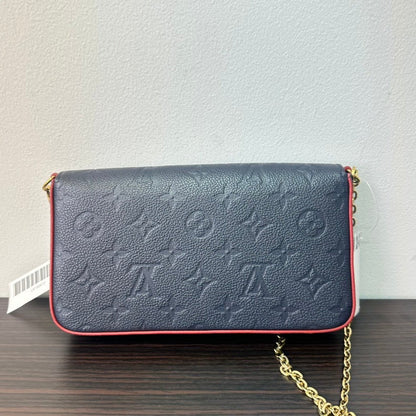 Louis Vuitton Monogram Empreinte Pochette Felicie Navy Leather Crossbody Bag
