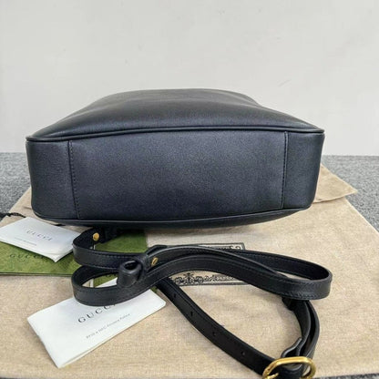 Gucci Bamboo Black Leather HandBag Medium with DustBag