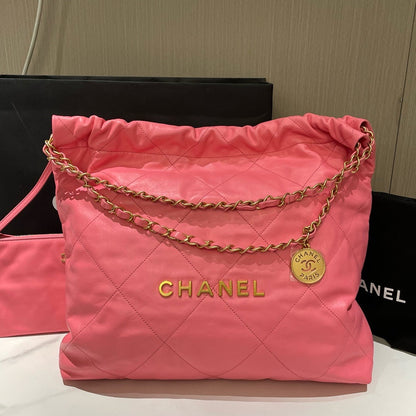 Chanel  Bag Small Pink Leather Shoulder Bag Microchip #