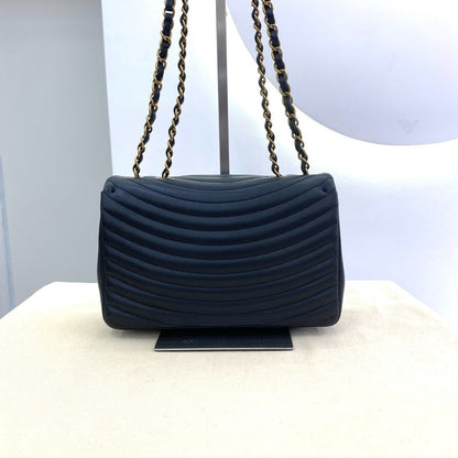Chanel Black Leather Quilted Flap Bag Medium