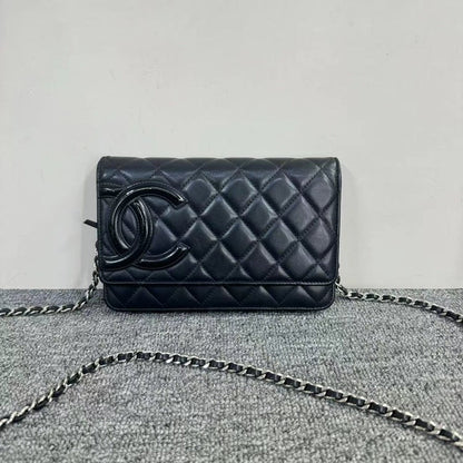 Chanel Black Quilted Leather Wallet On Chain WOC