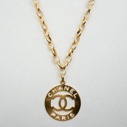 Chanel Paris Gold Pendant Necklace-Inch Length