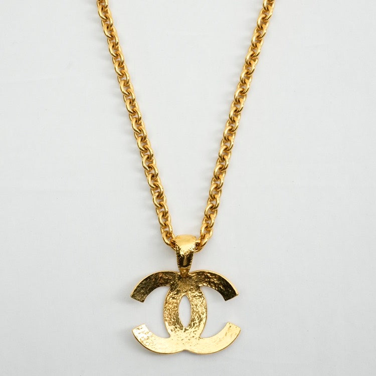 Chanel CC Gold Pendant Necklace  inches