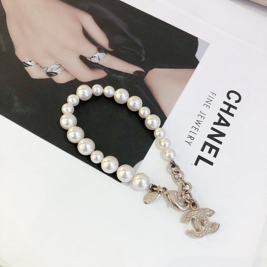 Chanel White Pearl Charm Bracelet Fine Jewelry