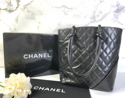 Chanel Black Quilted Leather Tote Bag Large