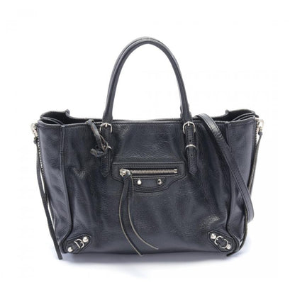 Balenciaga The Paper Mini 2Way Handbag Black Leather