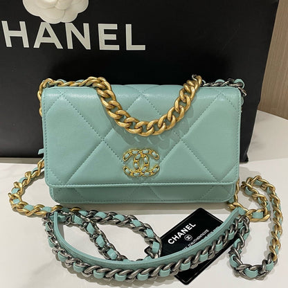 Chanel  Bag Wallet on Chain Mint Green Leather