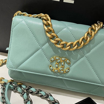 Chanel  Bag Wallet on Chain Mint Green Leather