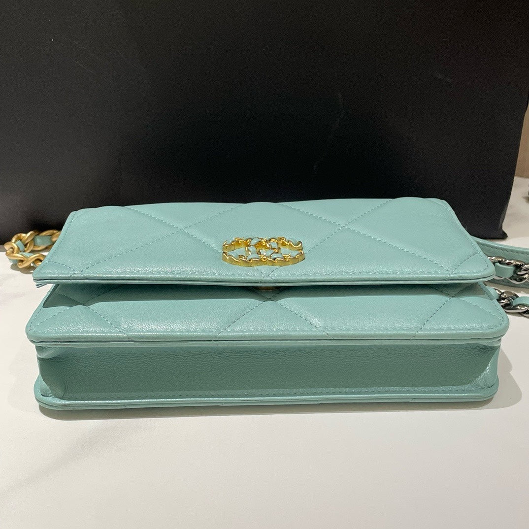 Chanel  Bag Wallet on Chain Mint Green Leather