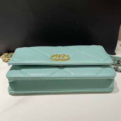 Chanel  Bag Wallet on Chain Mint Green Leather
