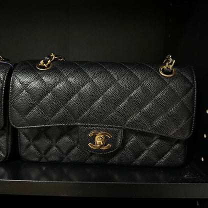 Chanel Classic Flap Bag Vintage Small Black Leather