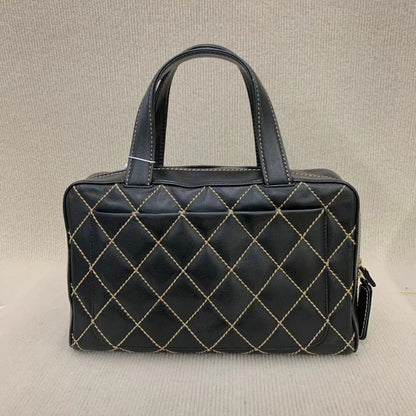 Chanel Black Leather Quilted Handbag Medium