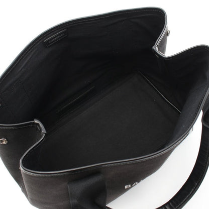 Balenciaga Black Canvas Leather Tote Bag Medium