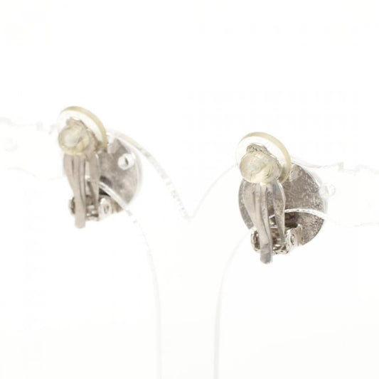 Chanel Silver Red Coco Mark Earrings