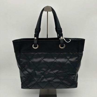 Chanel Black Leather Quilted Shoulder Bag Medium Size