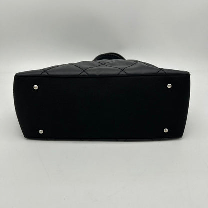 Chanel Black Leather Quilted Shoulder Bag Medium Size