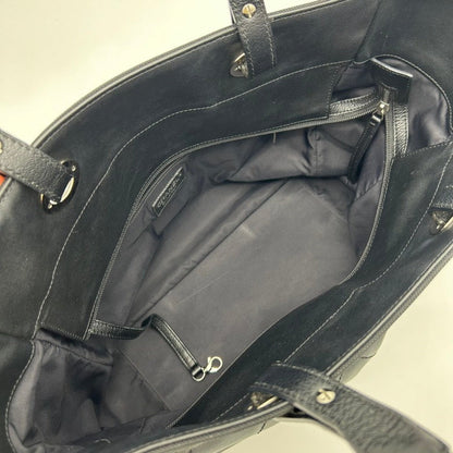 Chanel Black Leather Quilted Shoulder Bag Medium Size