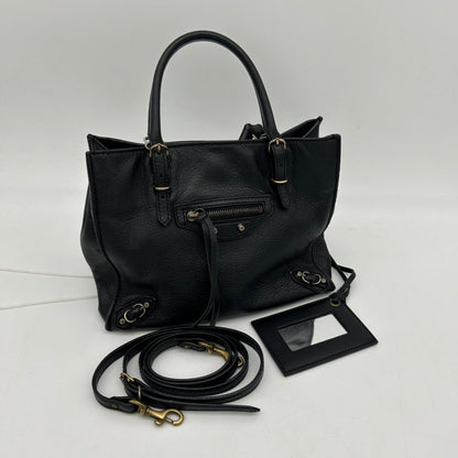 Balenciaga Black Leather Two Way Shoulder Bag Medium