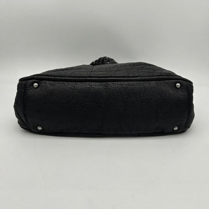 Chanel Black Leather Quilted Shoulder Bag Large Size