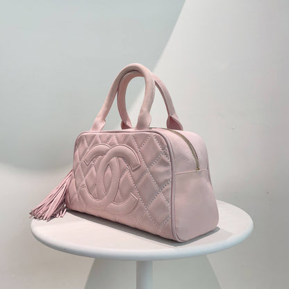 Chanel Timeless Pink Quilted Leather Bowler Bag Small Size
