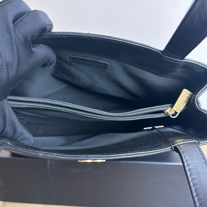 Chanel Vintage Black Leather Kelly Bag