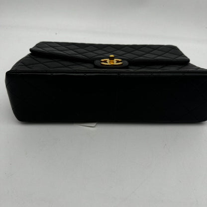 Chanel Quilted Black Leather Shoulder Bag Medium