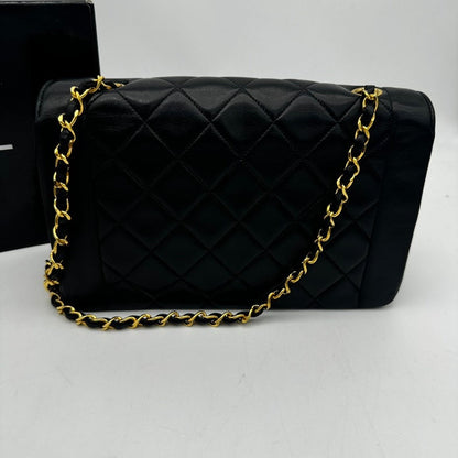 Chanel Black Quilted Leather Shoulder Bag Medium Size