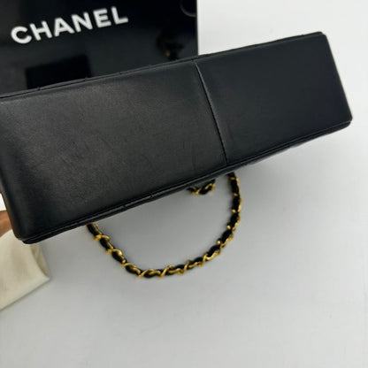 Chanel Black Quilted Leather Shoulder Bag Medium Size