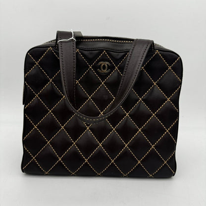 Chanel Black Quilted Leather Handbag Medium