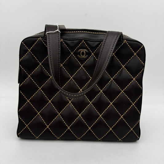 Chanel Black Quilted Leather Handbag Medium