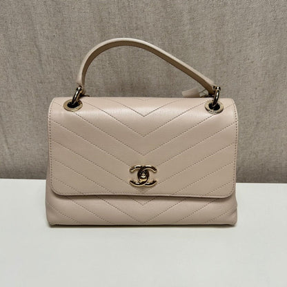 Chanel Beige Handle Crossbody Bag