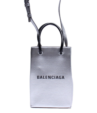 Balenciaga Silver Leather 2ways Bag Medium Size