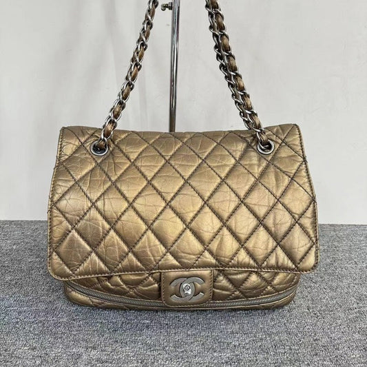 Chanel Gold Quilted PNY Expandable Bag