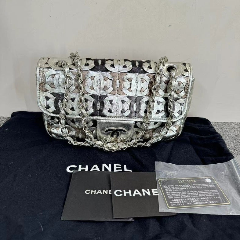 Chanel Multicolor Leather Chain Shoulder Bag With Dustbag Medium