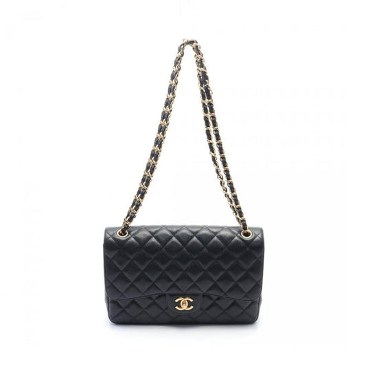 Chanel Decamatalassé  Black Caviar Leather Flap Chain Bag