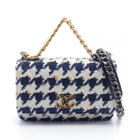 Chanel Pile Leather Navy Off White Multicolor Bag