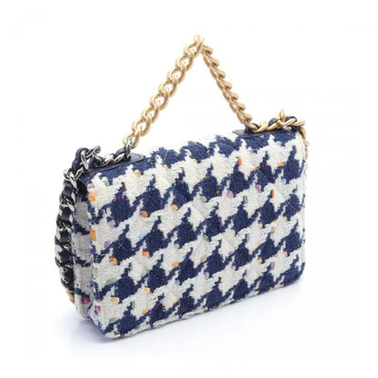 Chanel Pile Leather Navy Off White Multicolor Bag