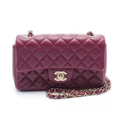 Chanel Mini Matelasse Purple Lambskin Chain Shoulder Bag