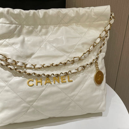 Chanel  Bag Small White Quilted Leather Chain Strap Shoulder Bag