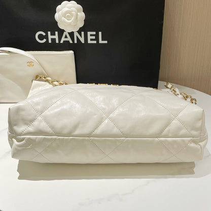 Chanel  Bag Small White Quilted Leather Chain Strap Shoulder Bag