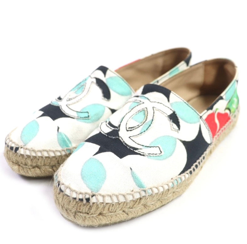 Chanel Flat Shoes Multicolor Canvas Size
