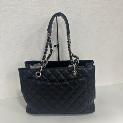 Chanel Caviar Leather GST Black Quilted Tote Bag Large