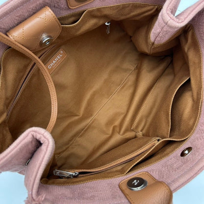 Chanel Canvas ways Pink Medium Tote Bag with Leather Handles and Chain Straps